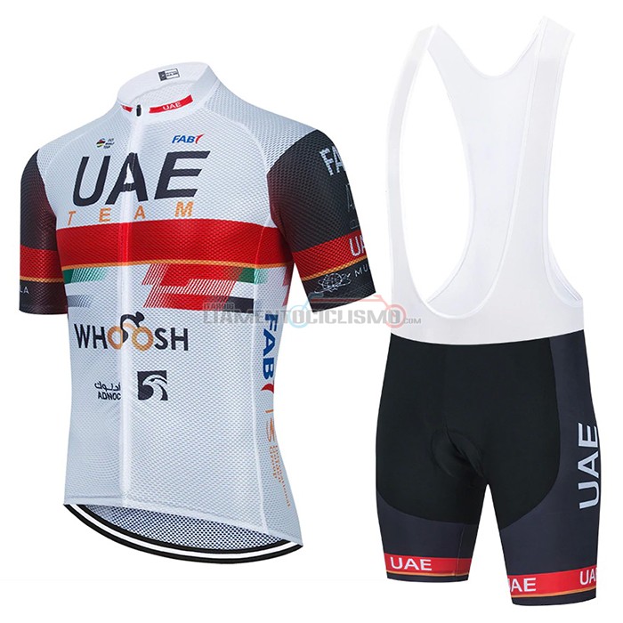 Abbigliamento Ciclismo UAE Manica Corta 2021 Bianco